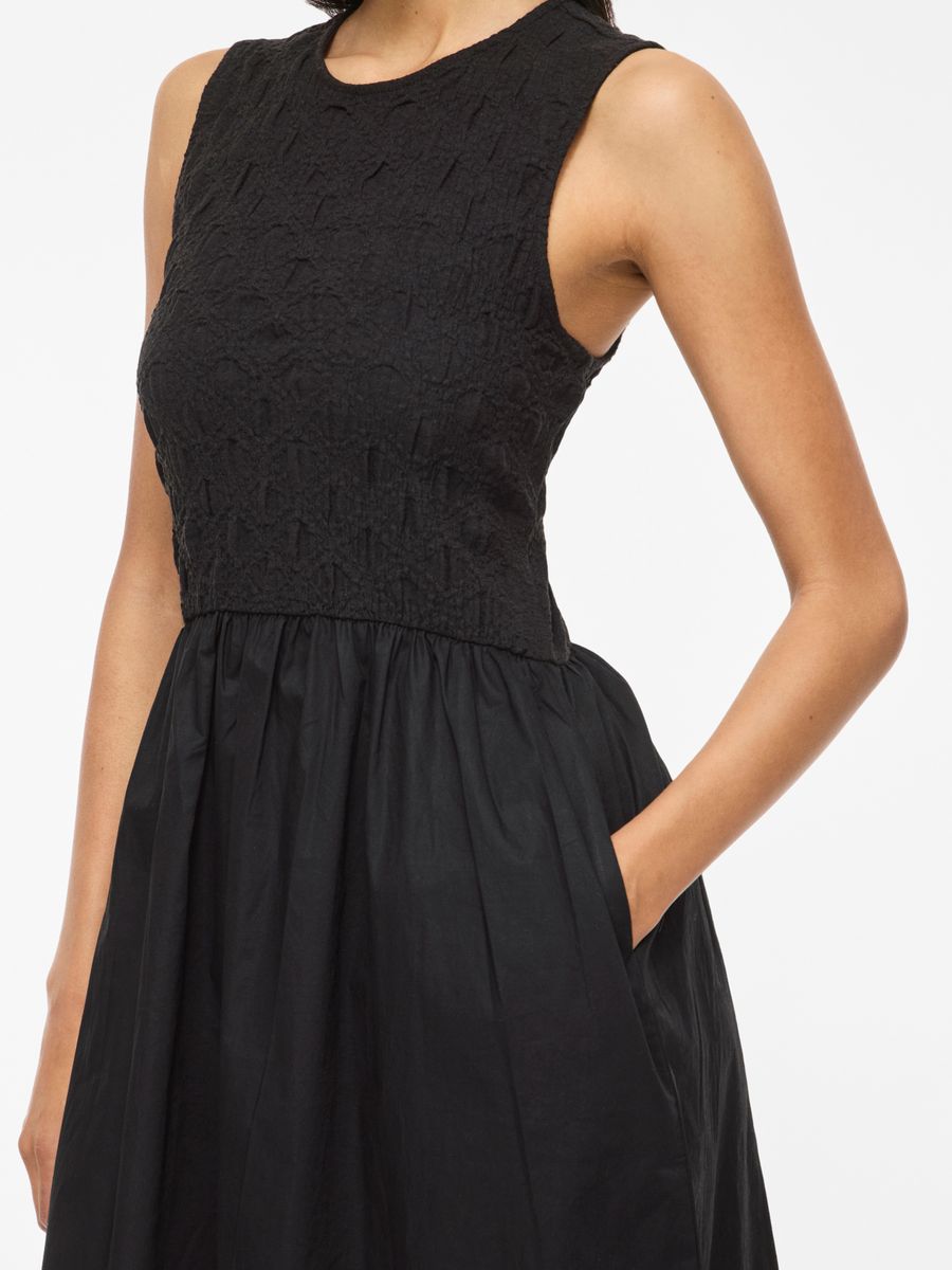 VICARLA O-NECK S/L MIDI DRESS