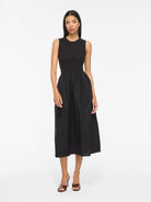 VICARLA O-NECK S/L MIDI DRESS
