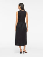 VICARLA O-NECK S/L MIDI DRESS