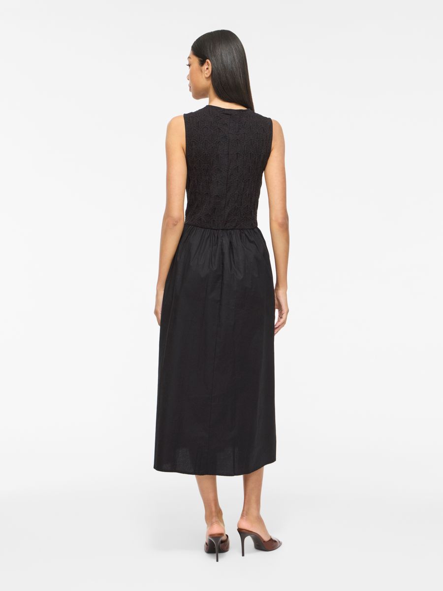 VICARLA O-NECK S/L MIDI DRESS