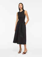 VICARLA O-NECK S/L MIDI DRESS