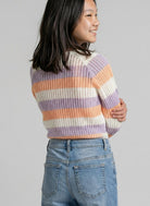 striped knit pullover