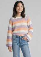 striped knit pullover