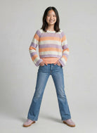 striped knit pullover