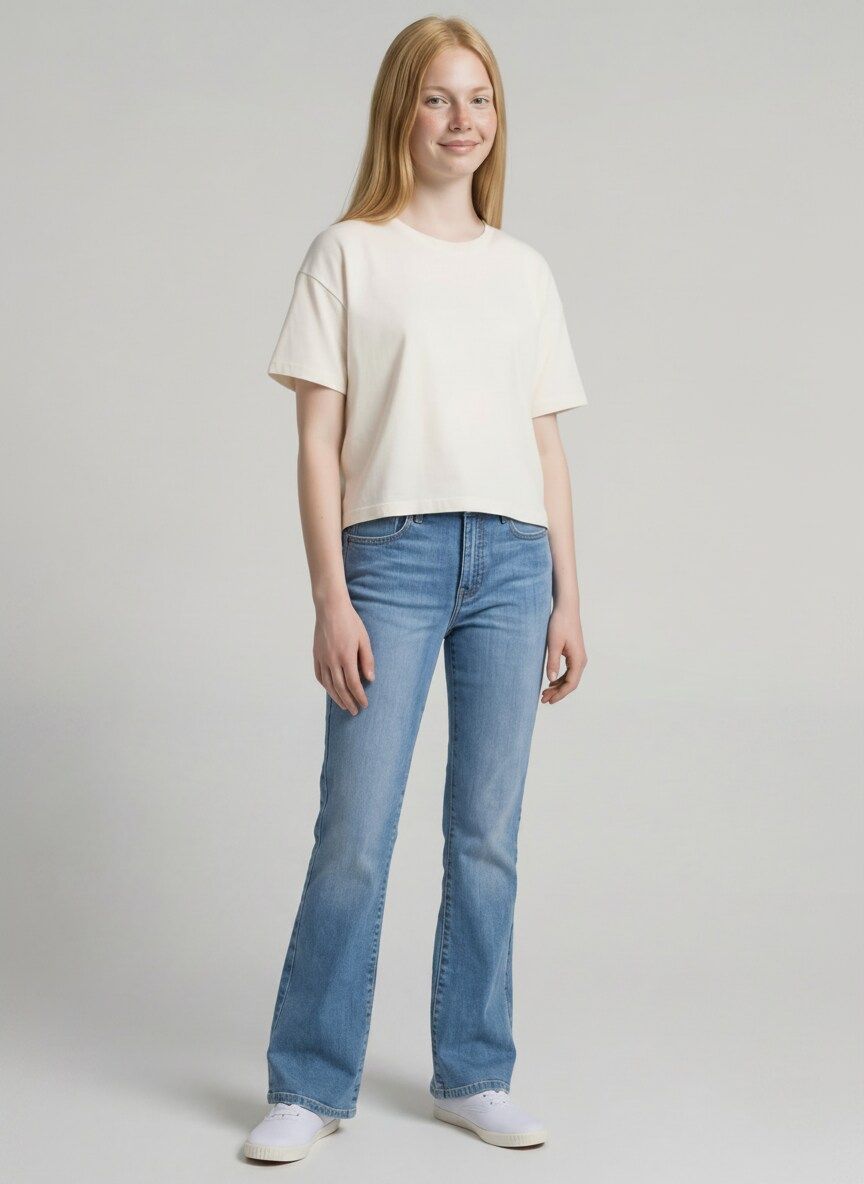flared denim