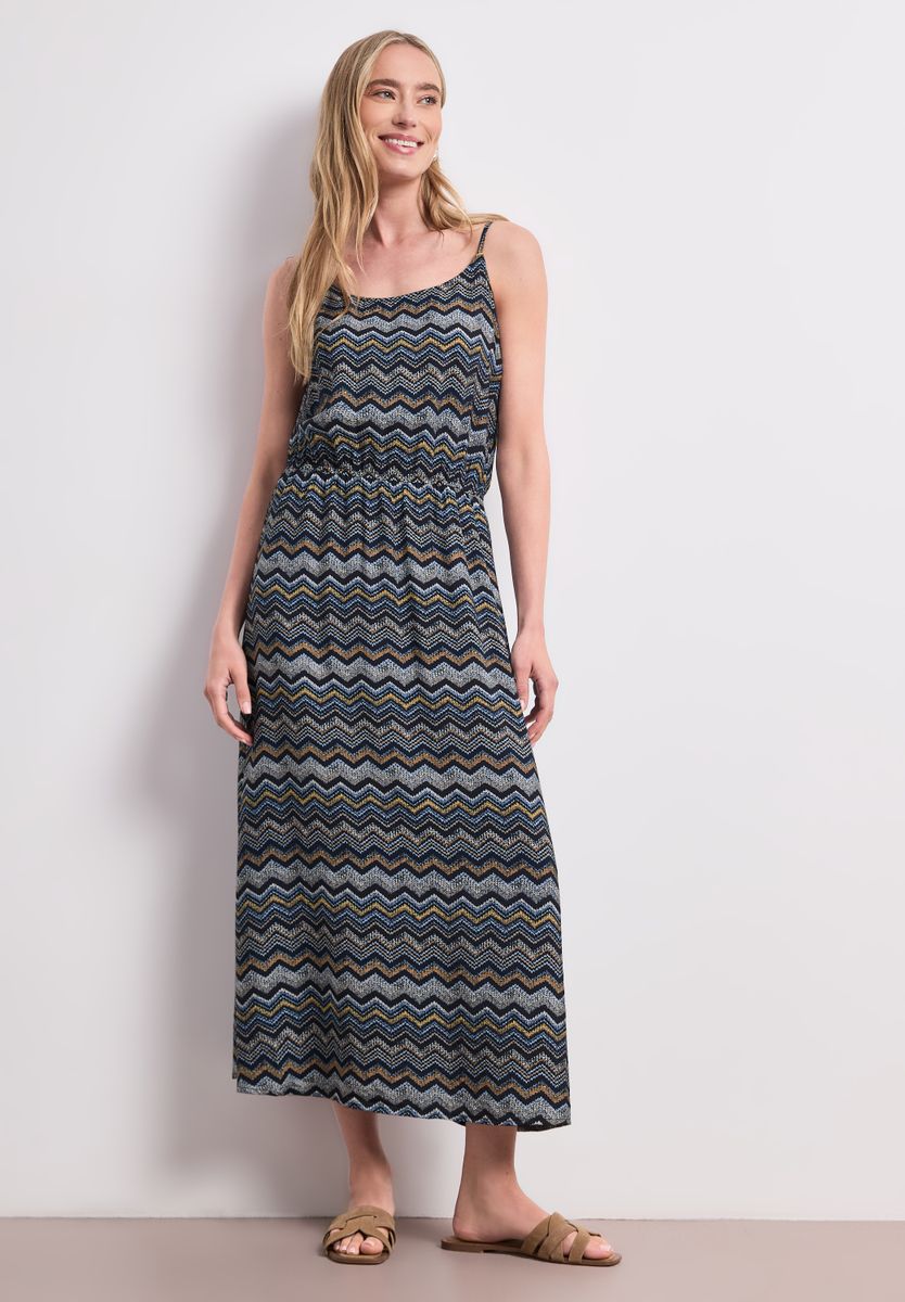 Midi-Kleid mit Zick-Zack-Muster
