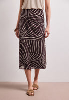 Midi-Rock aus Mesh mit Print