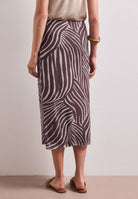 Midi-Rock aus Mesh mit Print