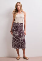 Midi-Rock aus Mesh mit Print