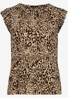 T-Shirt  gerafft mit Leoprint