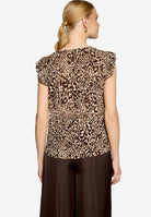 T-Shirt  gerafft mit Leoprint