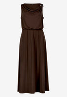 Midikleid  tailliert mit Wasserfallausschnitt