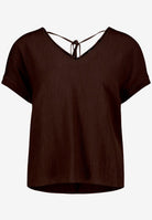T-Shirt  mit V-Ausschnitt und Bindedetail