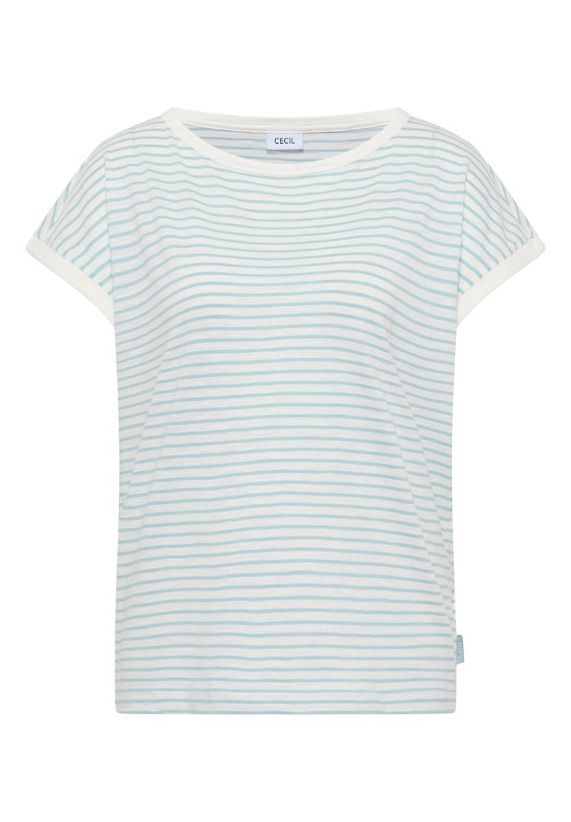 T-Shirt mit Boat Neck und Streifen