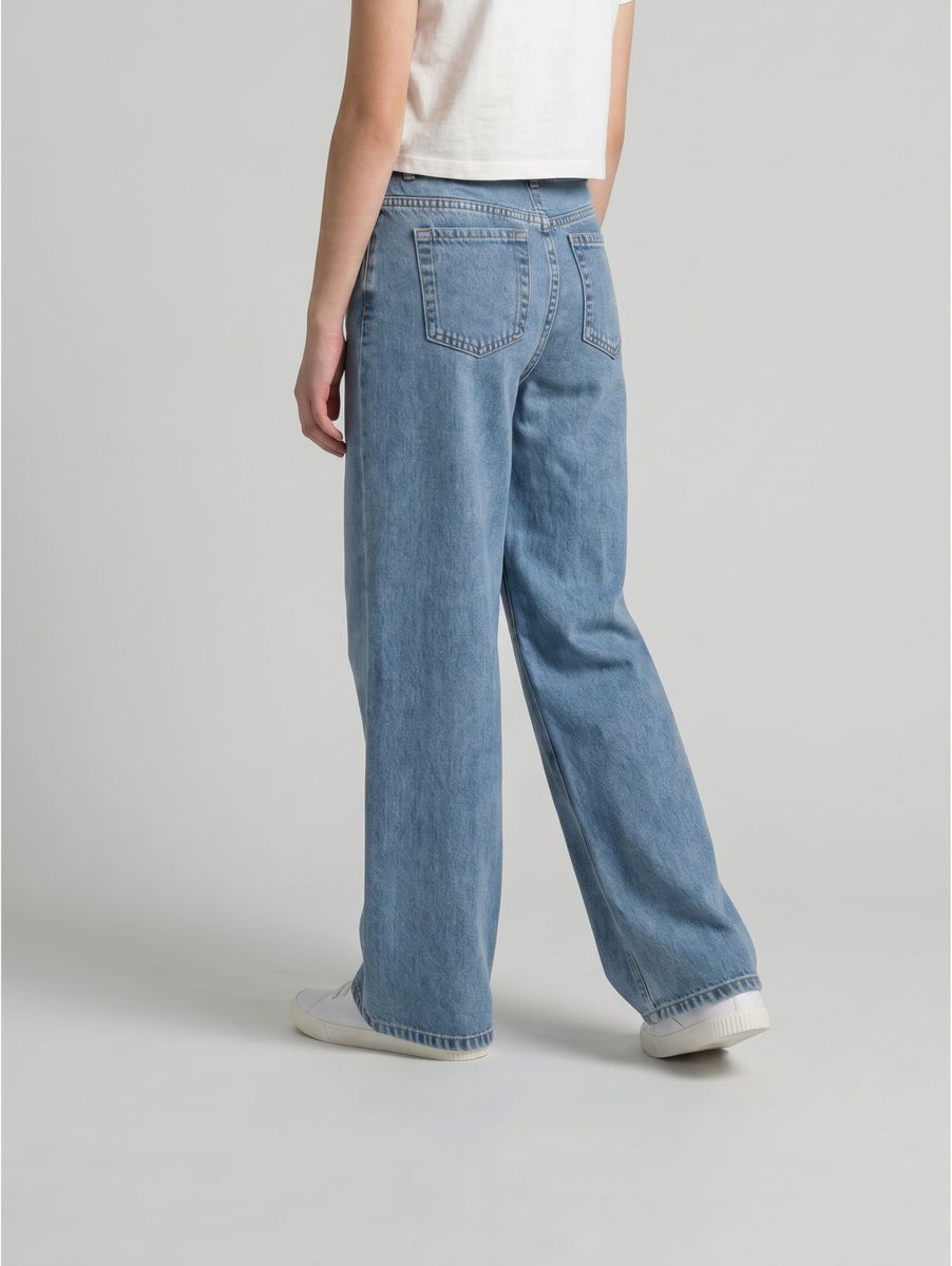 wide leg denim pants