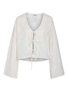 NMASHLEY L/S TIE V-NECK SHIRT WVN