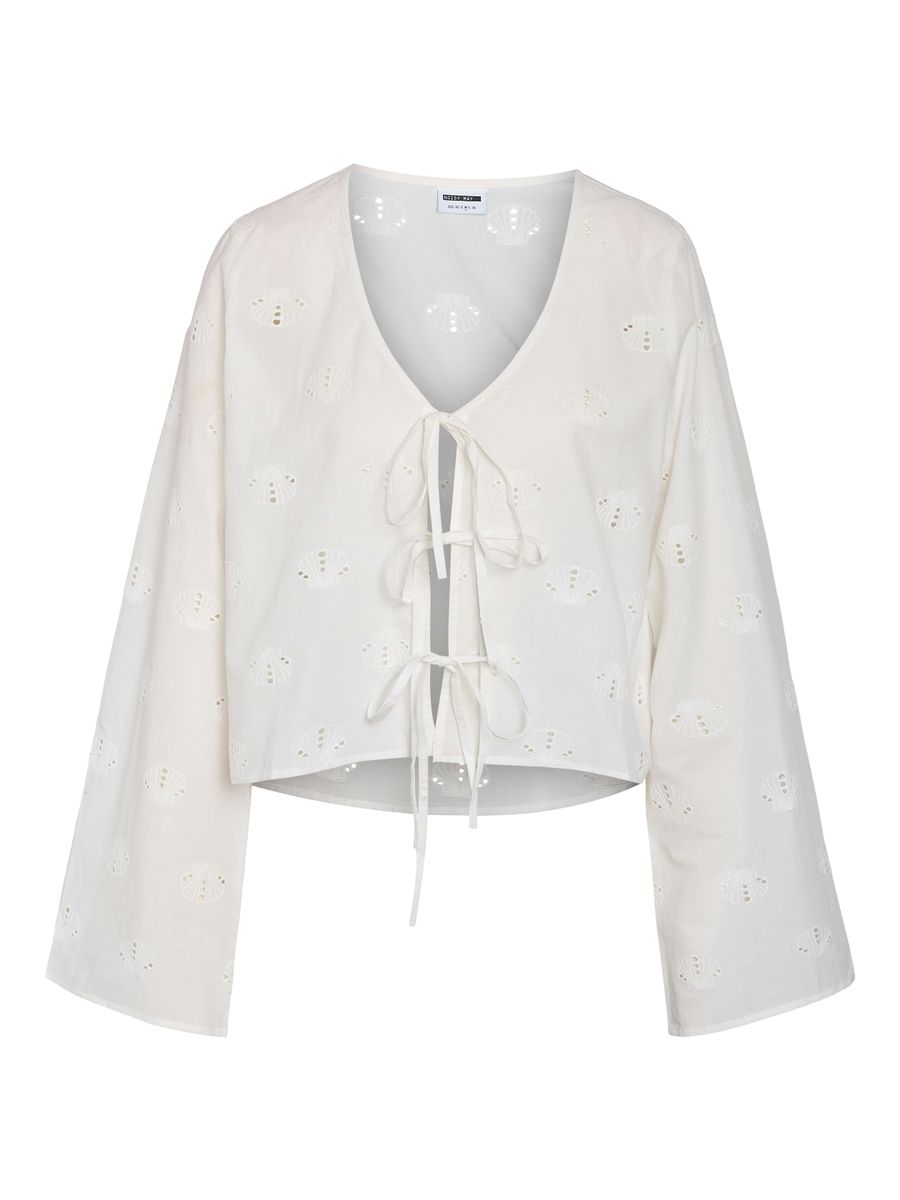 NMASHLEY L/S TIE V-NECK SHIRT WVN