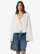 NMASHLEY L/S TIE V-NECK SHIRT WVN