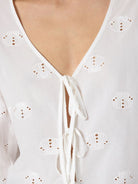 NMASHLEY L/S TIE V-NECK SHIRT WVN