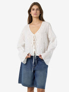 NMASHLEY L/S TIE V-NECK SHIRT WVN