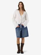 NMASHLEY L/S TIE V-NECK SHIRT WVN