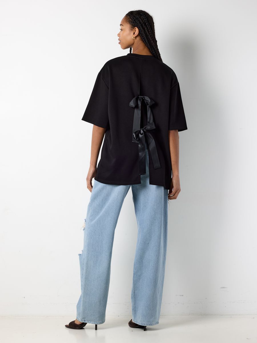 NMTARA S/S OVERSIZE BOW T-SHIRT