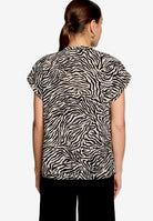 Schlupfbluse mit Zebraprint