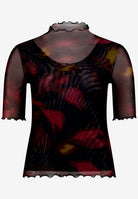 Mesh-Shirt mit Blumen