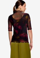 Mesh-Shirt mit Blumen