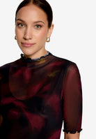 Mesh-Shirt mit Blumen