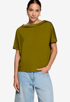 T-Shirt  mit U-Boot Ausschnitt
