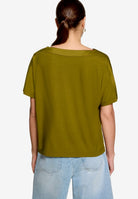 T-Shirt  mit U-Boot Ausschnitt