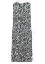 Midikleid mit V-Neck und Zebraprint