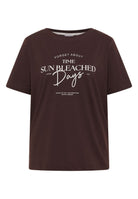 T-Shirt mit Boat Neck und Wording Artwork