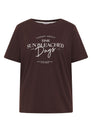 T-Shirt mit Boat Neck und Wording Artwork