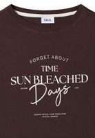 T-Shirt mit Boat Neck und Wording Artwork