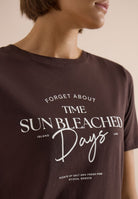 T-Shirt mit Boat Neck und Wording Artwork