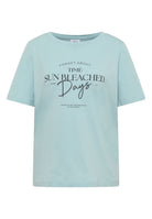 T-Shirt mit Boat Neck und Wording Artwork