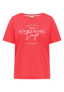 T-Shirt mit Boat Neck und Wording Artwork
