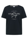 T-Shirt mit Boat Neck und Wording Artwork