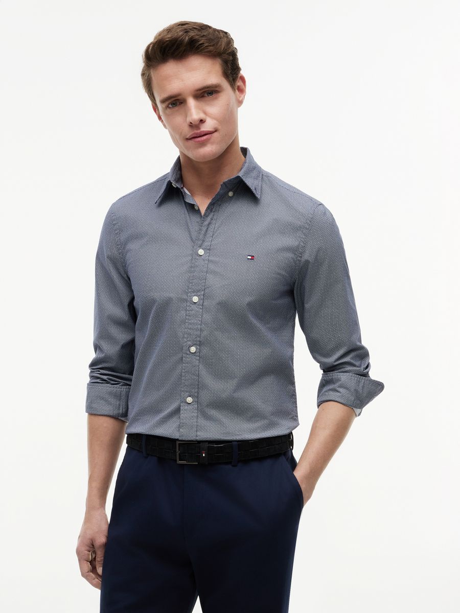 FLEX POPLIN SMALL PRINT SHIRT