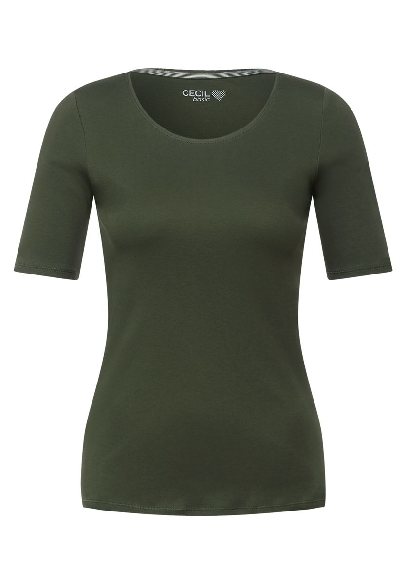 Basic T-Shirt mit Rundhals in Unifarbe