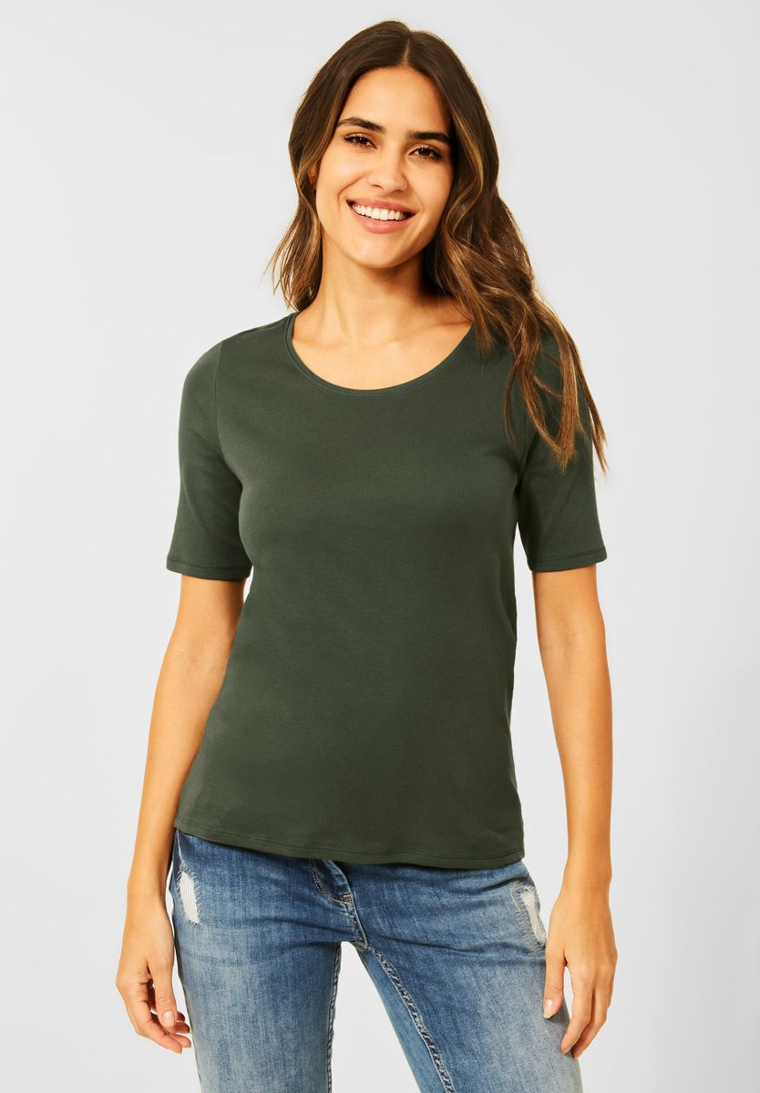 Basic T-Shirt mit Rundhals in Unifarbe