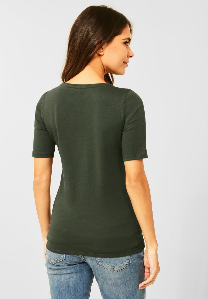 Basic T-Shirt mit Rundhals in Unifarbe