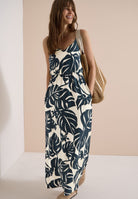 Maxikleid mit V-Neck und Print