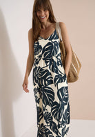 Maxikleid mit V-Neck und Print