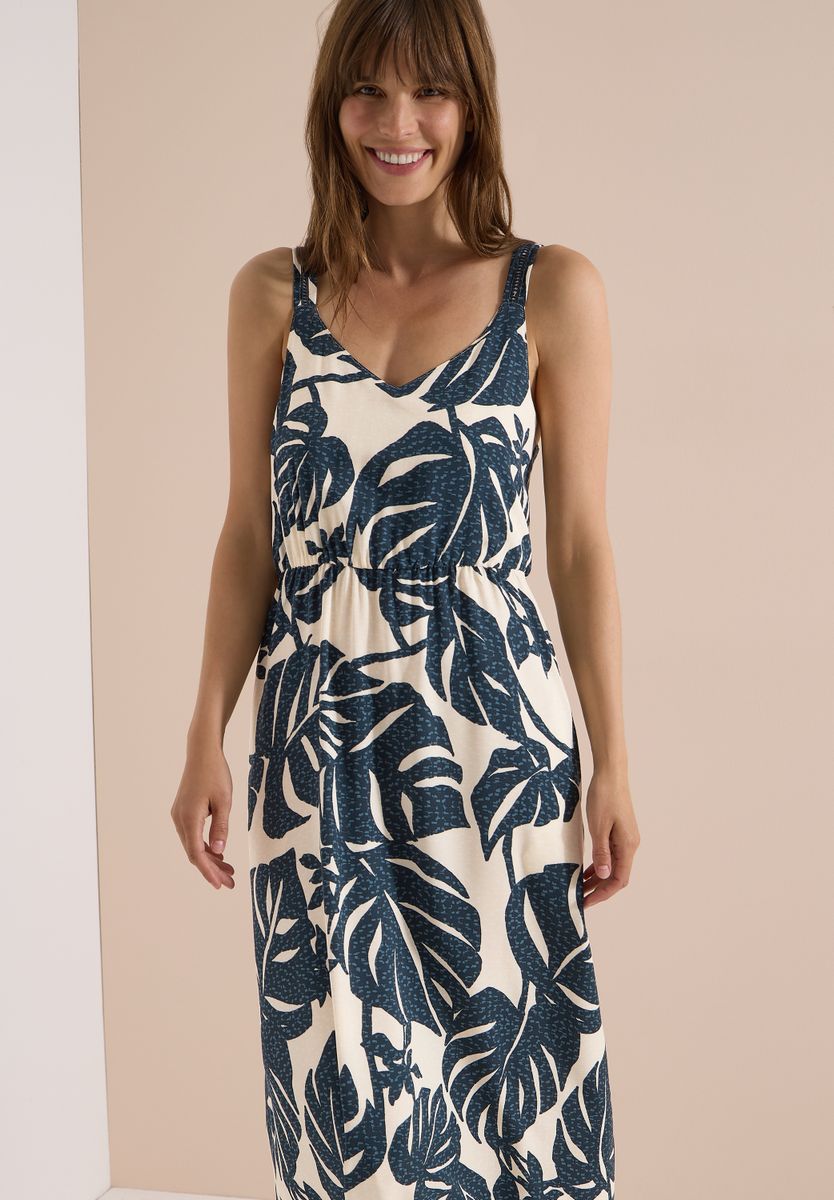 Maxikleid mit V-Neck und Print