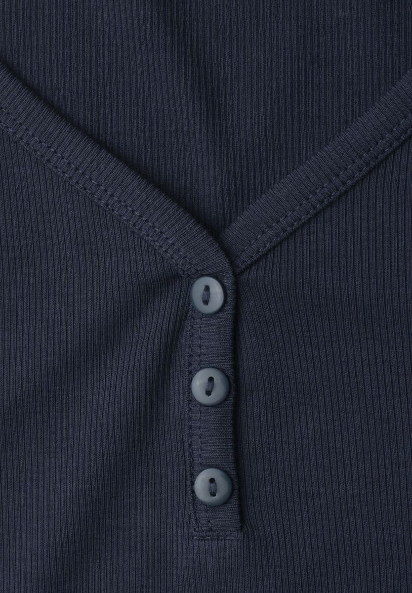 3/4-Arm Shirt mit Knopfdetail