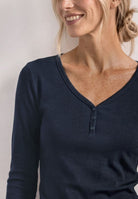 3/4-Arm Shirt mit Knopfdetail