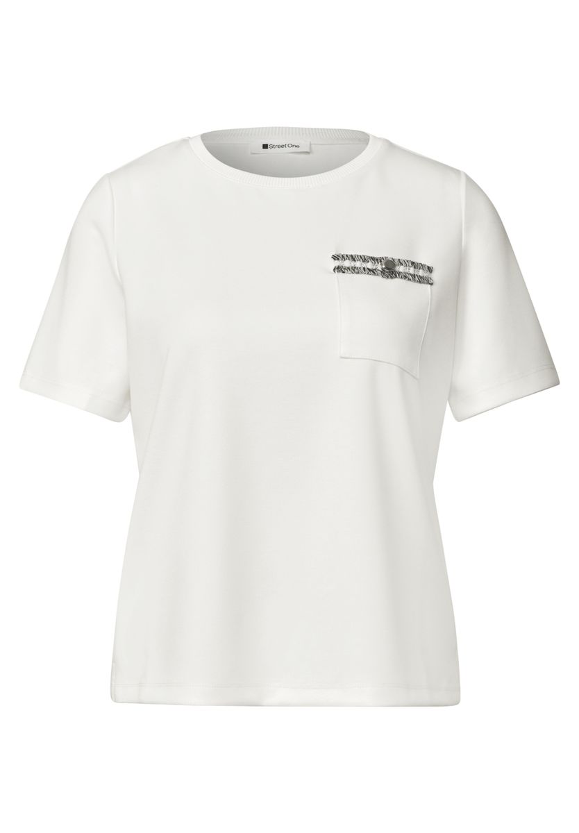 T-Shirt mit dekorativer Brusttasche